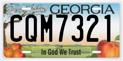 GA license plate CQM7321