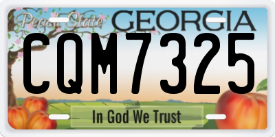 GA license plate CQM7325