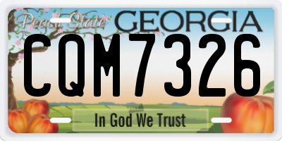GA license plate CQM7326