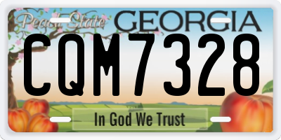 GA license plate CQM7328