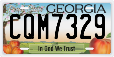 GA license plate CQM7329