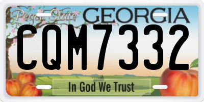 GA license plate CQM7332