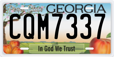 GA license plate CQM7337