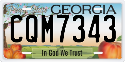 GA license plate CQM7343