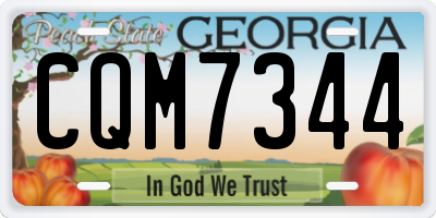 GA license plate CQM7344