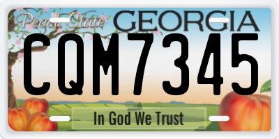 GA license plate CQM7345