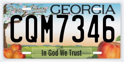 GA license plate CQM7346