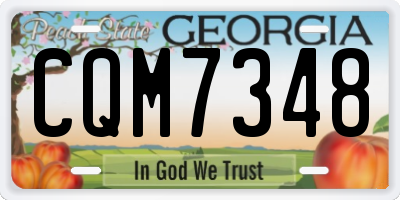 GA license plate CQM7348