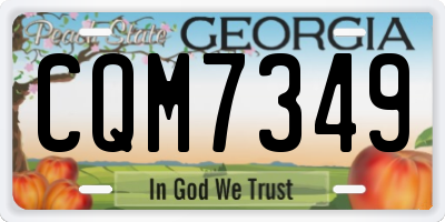 GA license plate CQM7349