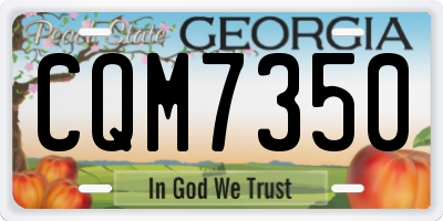 GA license plate CQM7350