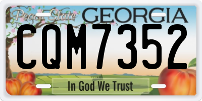 GA license plate CQM7352