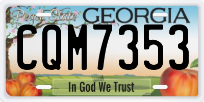 GA license plate CQM7353