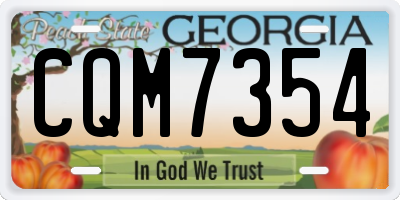 GA license plate CQM7354