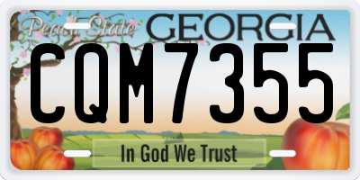 GA license plate CQM7355