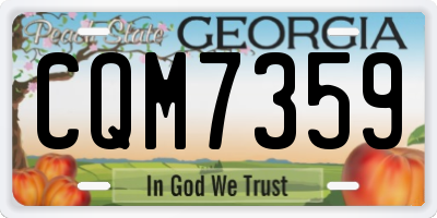 GA license plate CQM7359