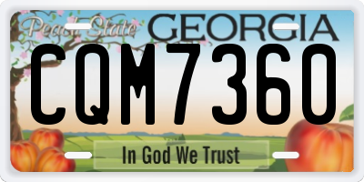 GA license plate CQM7360