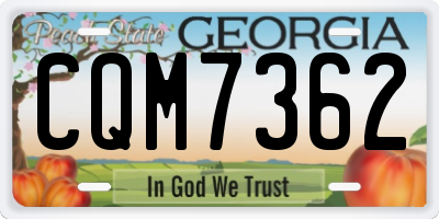 GA license plate CQM7362