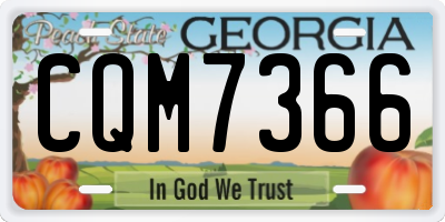 GA license plate CQM7366
