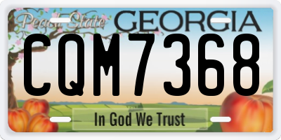 GA license plate CQM7368