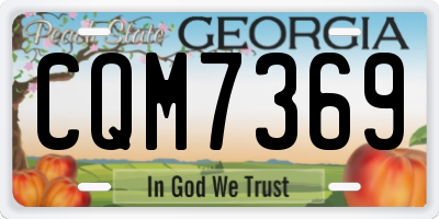 GA license plate CQM7369