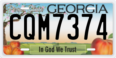GA license plate CQM7374