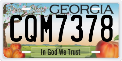 GA license plate CQM7378
