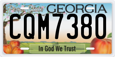 GA license plate CQM7380
