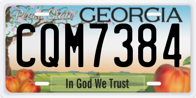GA license plate CQM7384