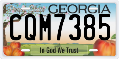 GA license plate CQM7385