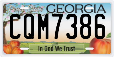 GA license plate CQM7386
