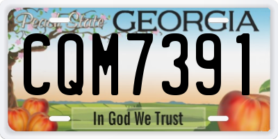 GA license plate CQM7391