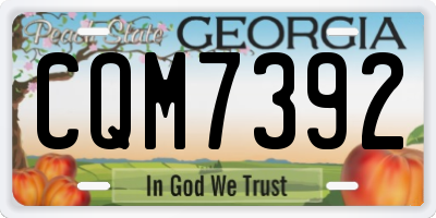 GA license plate CQM7392