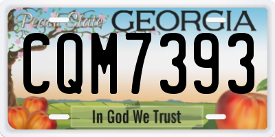 GA license plate CQM7393