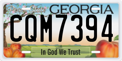 GA license plate CQM7394