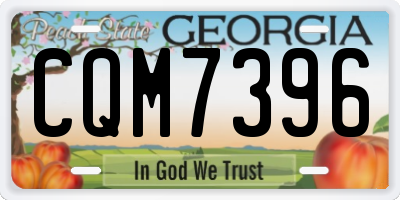 GA license plate CQM7396