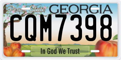 GA license plate CQM7398