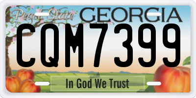 GA license plate CQM7399