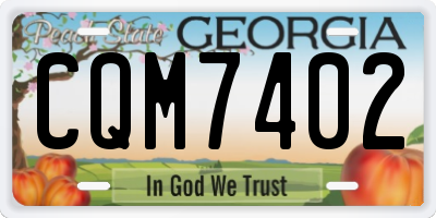 GA license plate CQM7402