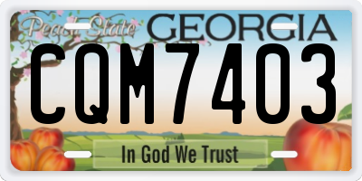 GA license plate CQM7403