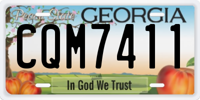 GA license plate CQM7411