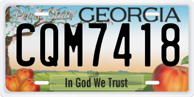 GA license plate CQM7418