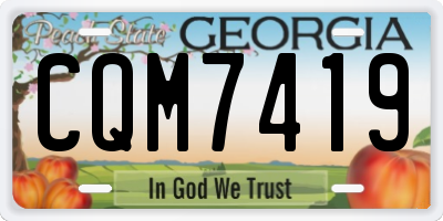 GA license plate CQM7419