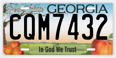 GA license plate CQM7432