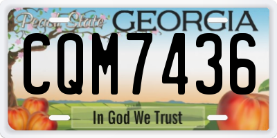 GA license plate CQM7436