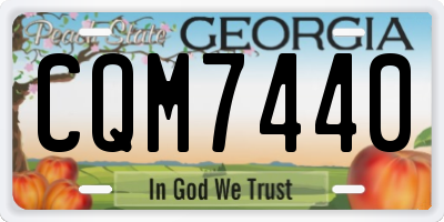 GA license plate CQM7440