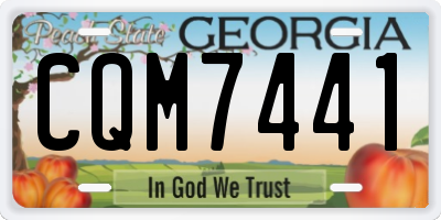 GA license plate CQM7441