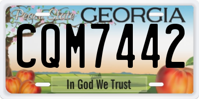 GA license plate CQM7442