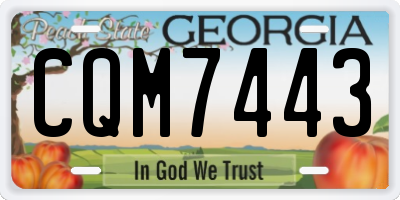 GA license plate CQM7443