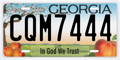 GA license plate CQM7444