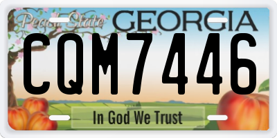 GA license plate CQM7446